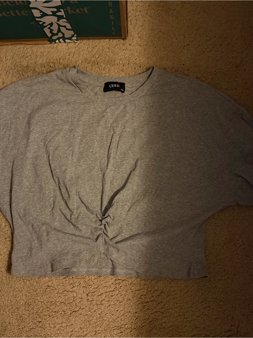 Cider Gray Twist-Front Women's Crop Top